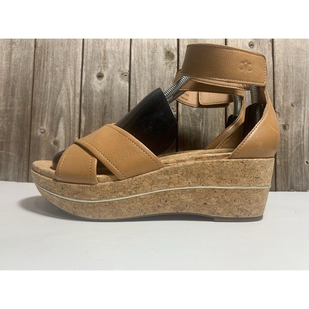 Johnston & Murphy Gigi Cross-Band Sandal Women’s Shoe Size 8.5 Tan Calfskin - Picture 4 of 9
